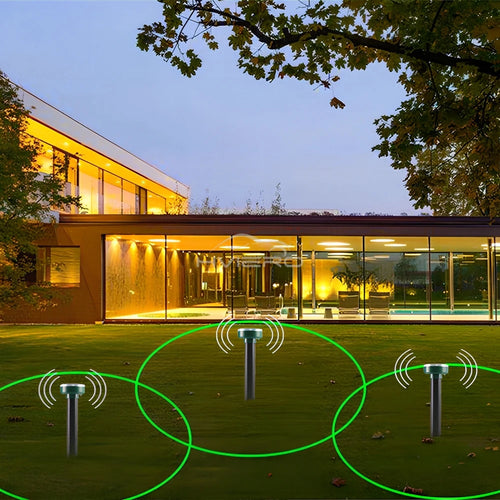 1/2/4/8/12Pcs Solar Powered Ultrasonic Sonic Mouse Mole Pest Rodent Repeller Transmitted Vibration Wave Yard LED Outdoor Park