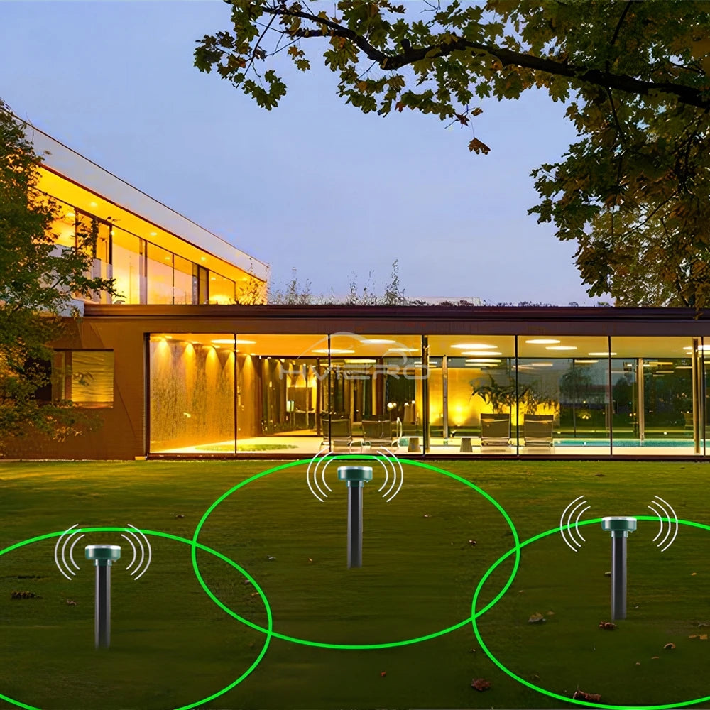 1/2/4/8/12Pcs Solar Powered Ultrasonic Sonic Mouse Mole Pest Rodent Repeller Transmitted Vibration Wave Yard LED Outdoor Park