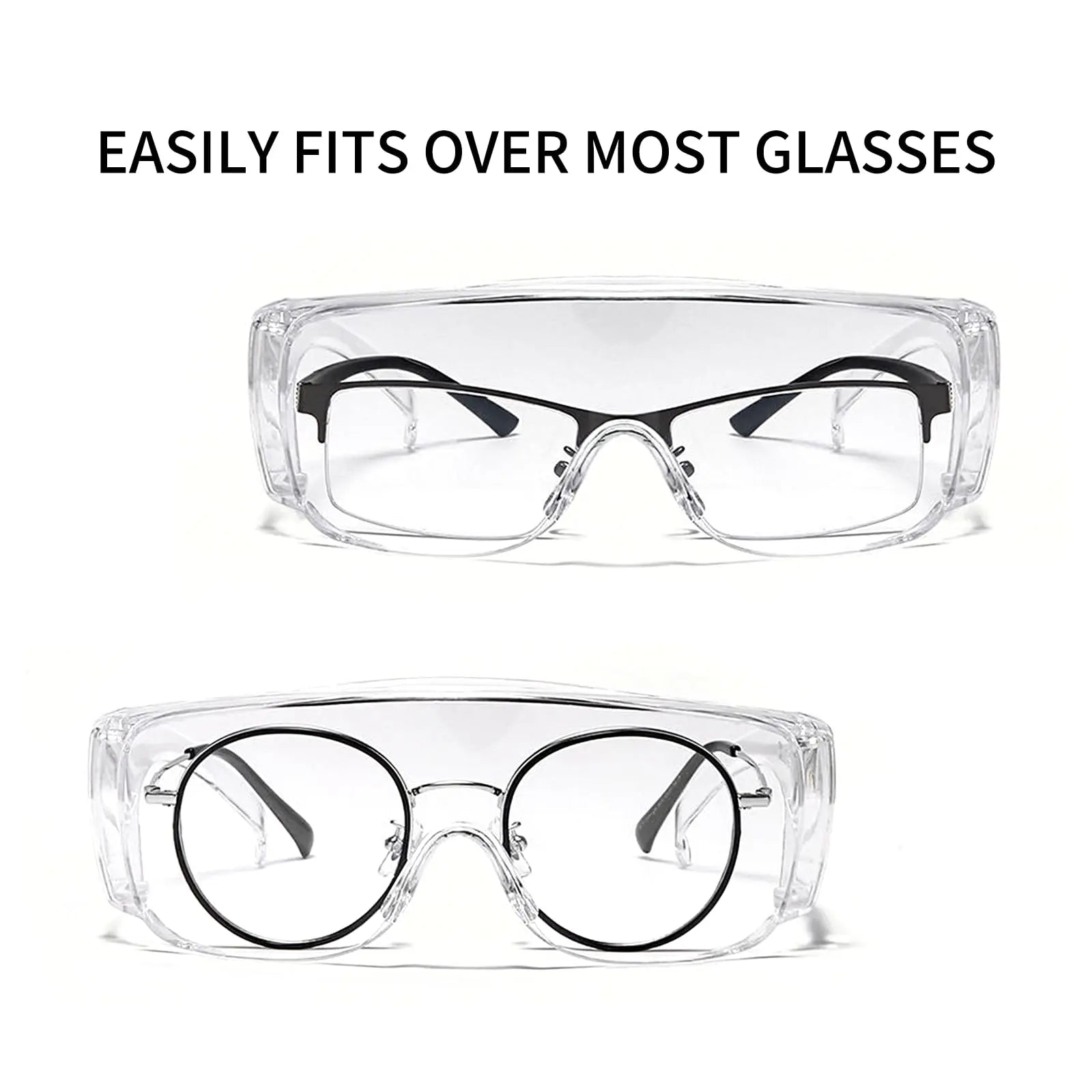 Safety Glasses Anti Fog Goggles Vented Sides Shields Transparent PC Frame Spectacles for Lab Medical and Daily Use