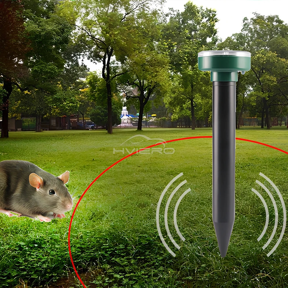 1/2/4/8/12Pcs Solar Powered Ultrasonic Sonic Mouse Mole Pest Rodent Repeller Transmitted Vibration Wave Yard LED Outdoor Park