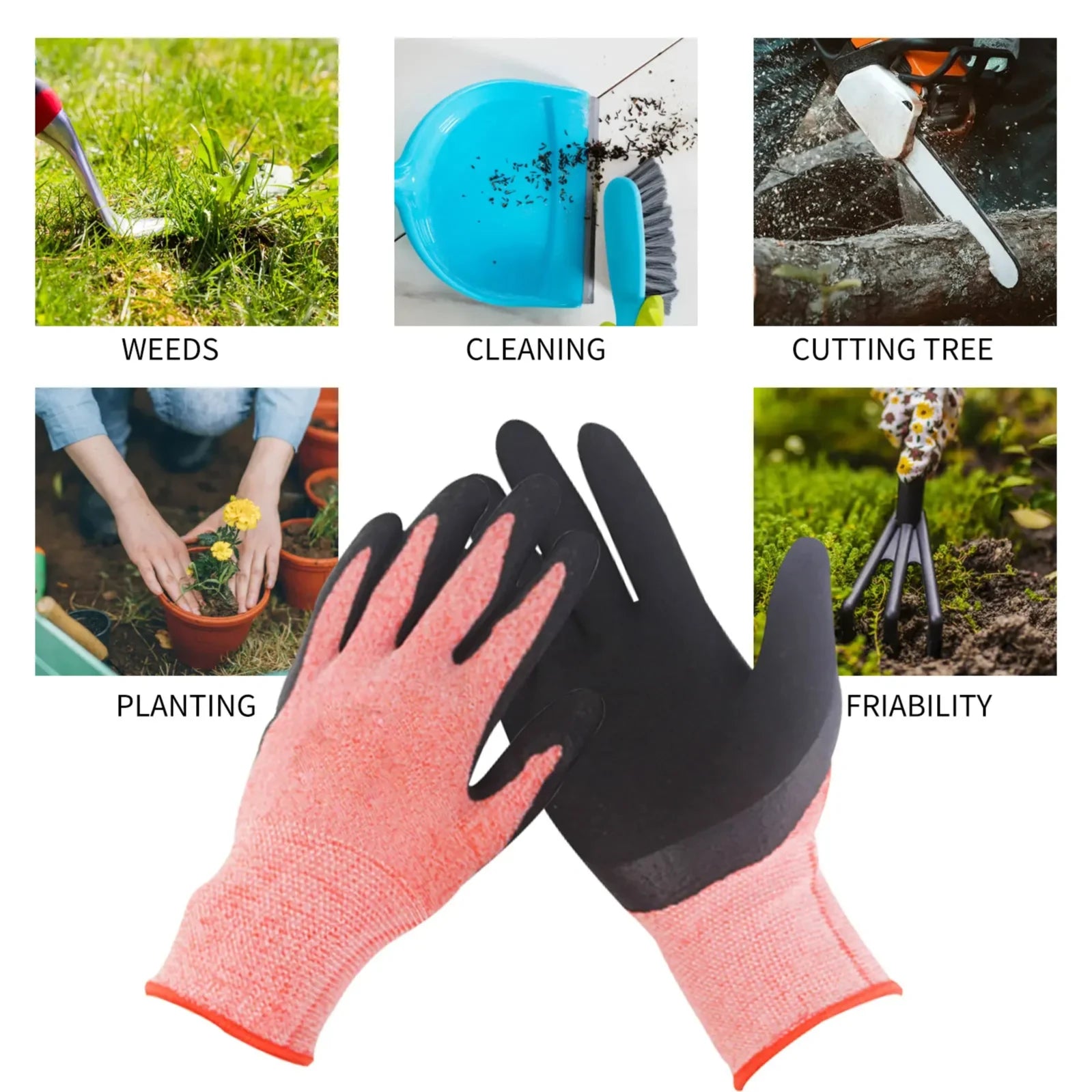 1/2 Pair Garden Gloves for Women Men, Breathable for Gardening, Weeding, Digging DIY Garden Construction Car Work
