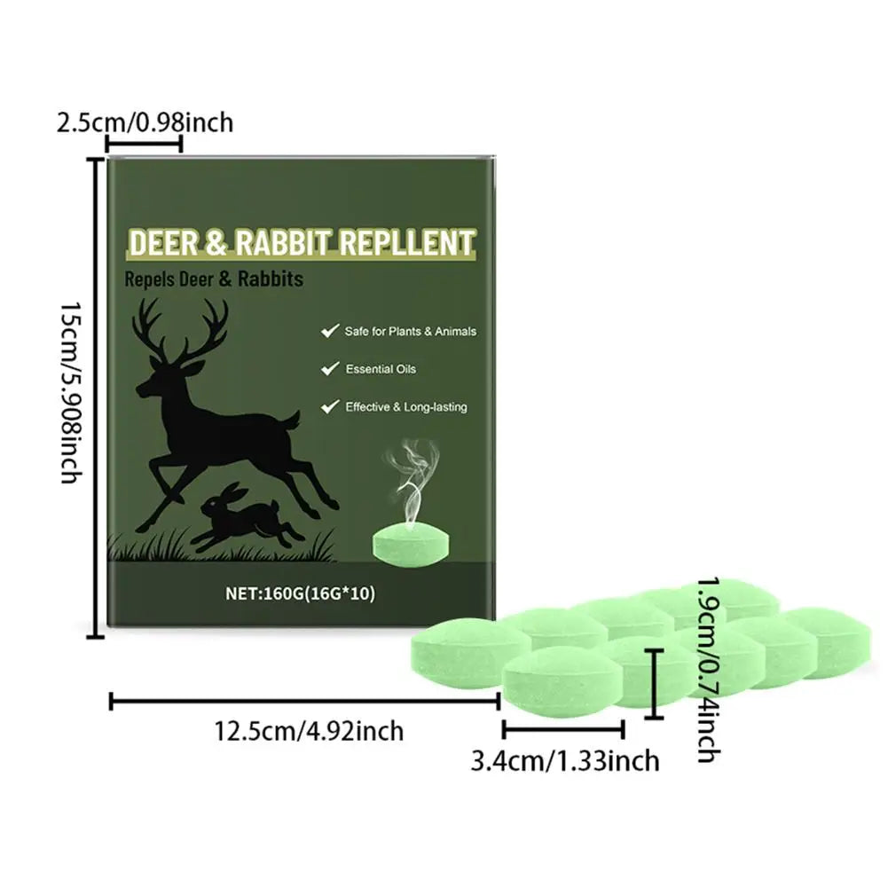 10Pcs Deer and Rabbit Repellent Pills Home Outdoor Courtyard Plant Oil Odor Repellent Long lasting Repellent Pills