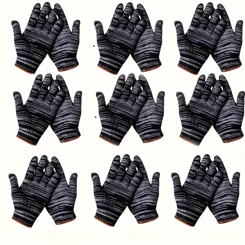 9 pairs of work gloves, tear and wear resistant, durable, breathable, stain resistant, suitable for hands, suitable for construc