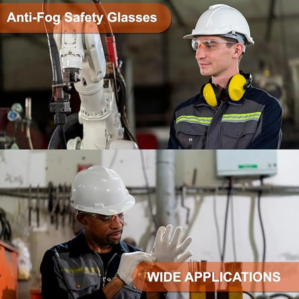 Safety Glasses -12 Piece Pack of Protective Glasses,Safety Goggles Eyewear Eyeglasses for Eye Protection with Clear Plastic Lens