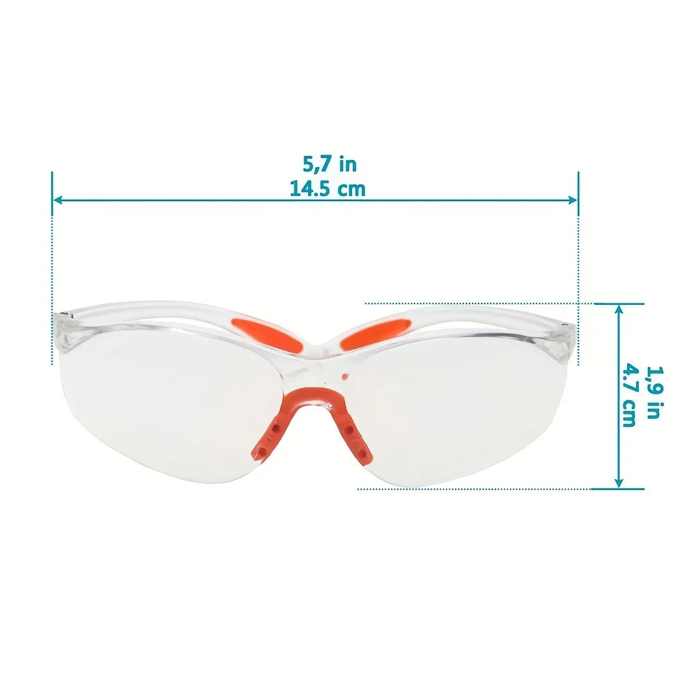 Safety Glasses -12 Piece Pack of Protective Glasses,Safety Goggles Eyewear Eyeglasses for Eye Protection with Clear Plastic Lens
