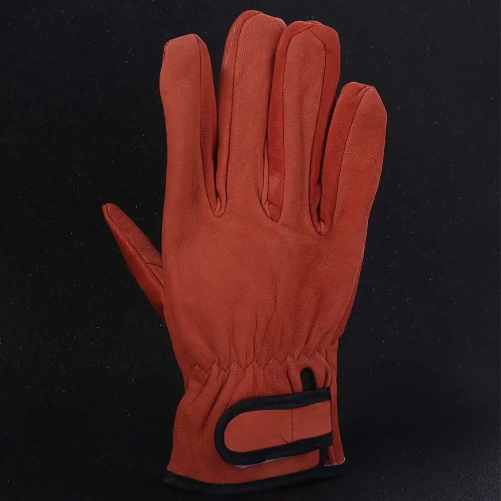Comfortable Gardening Safety Gloves Flexible Full Finger Leather Working Gloves Durable Vintage Outdoor Work Gloves Warehouse
