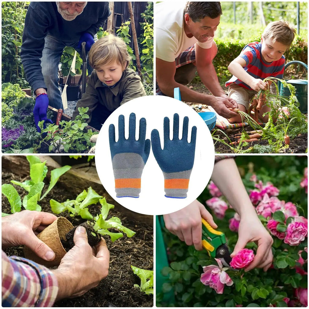 1Pair Gardening Gloves Latex Waterproof Horticultural Gloves Non-slip Protective Gear for Vegetable Flower Plant Gardening Glove