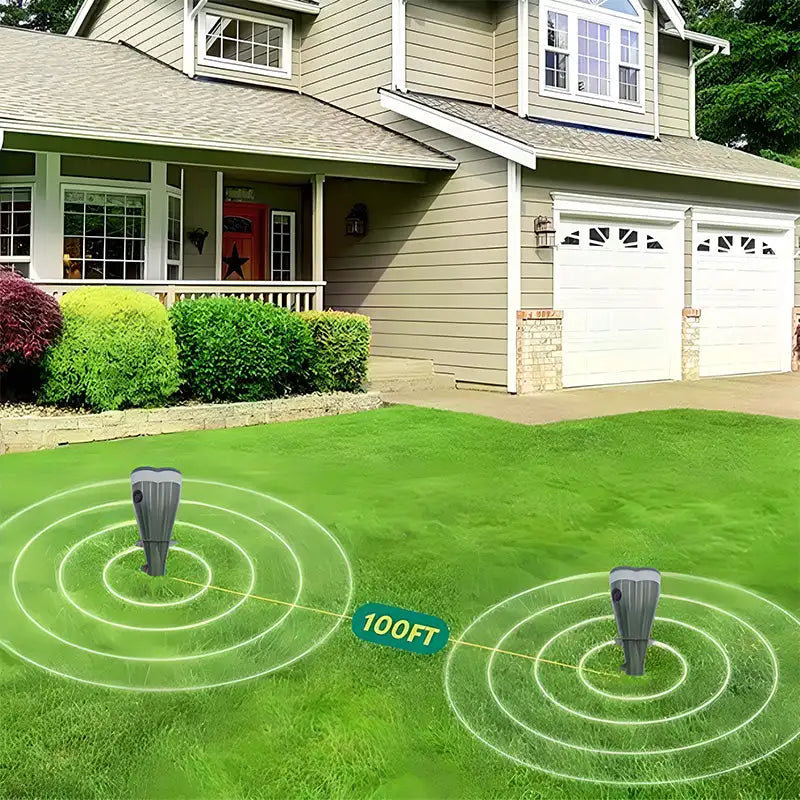 New Solar Powered Waterproof Screw Mole Repellent For Lawns Gopher Screw Repeller Outdoor Groundhog Deterrent Vibration Stakes