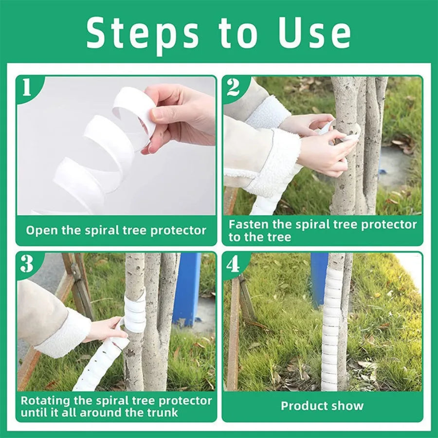 1-4 Pcs Tree Trunk Protector Plastic Spiral Tree Trunk Protector Wrap Tree Bark Protector Tube to Protect Saplings from Animals