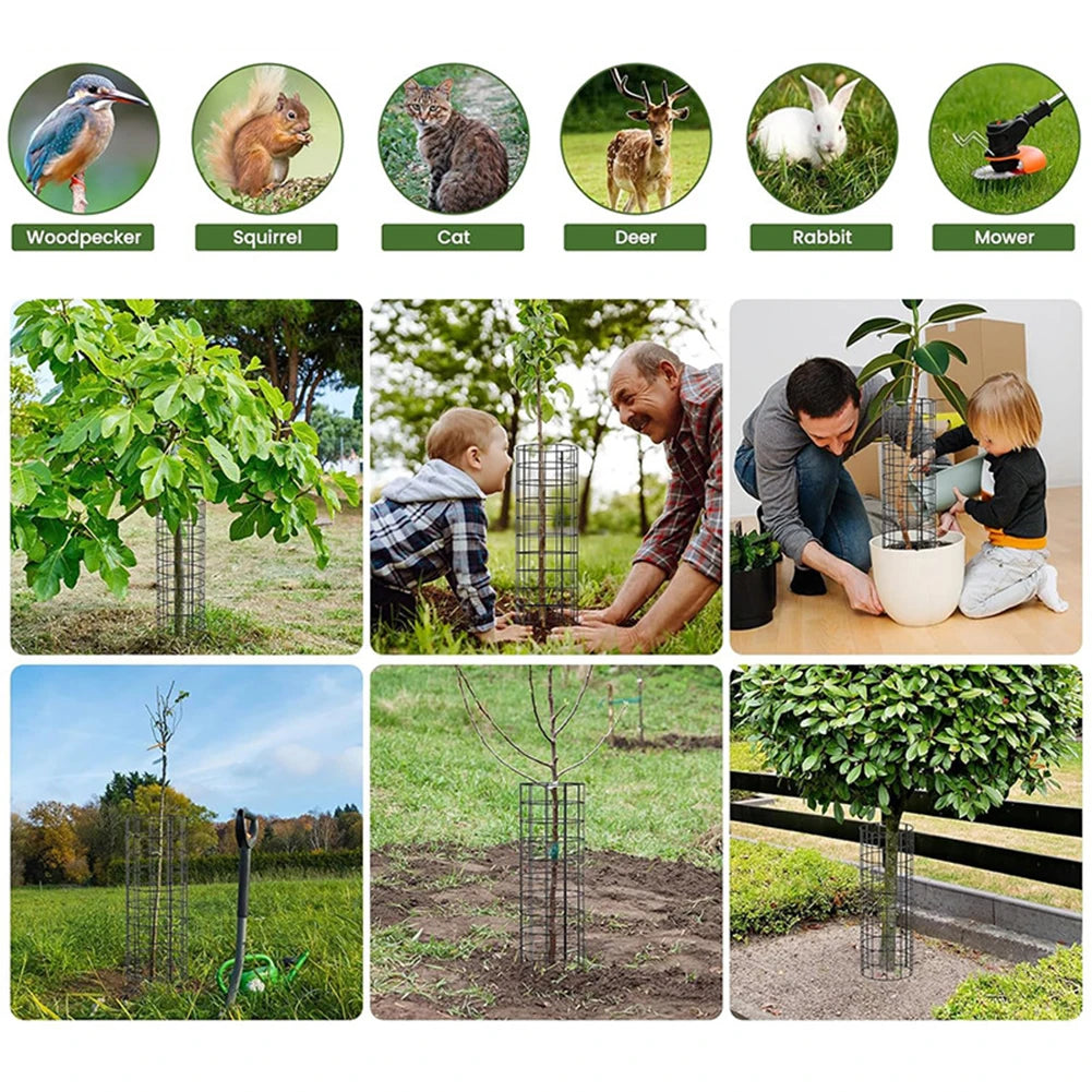 6 Pk Tree Trunk Protector Enhanced Tree Trunk Protection Guards With Metal Stakes Easy-Installation Iron Tree Trunk Protector