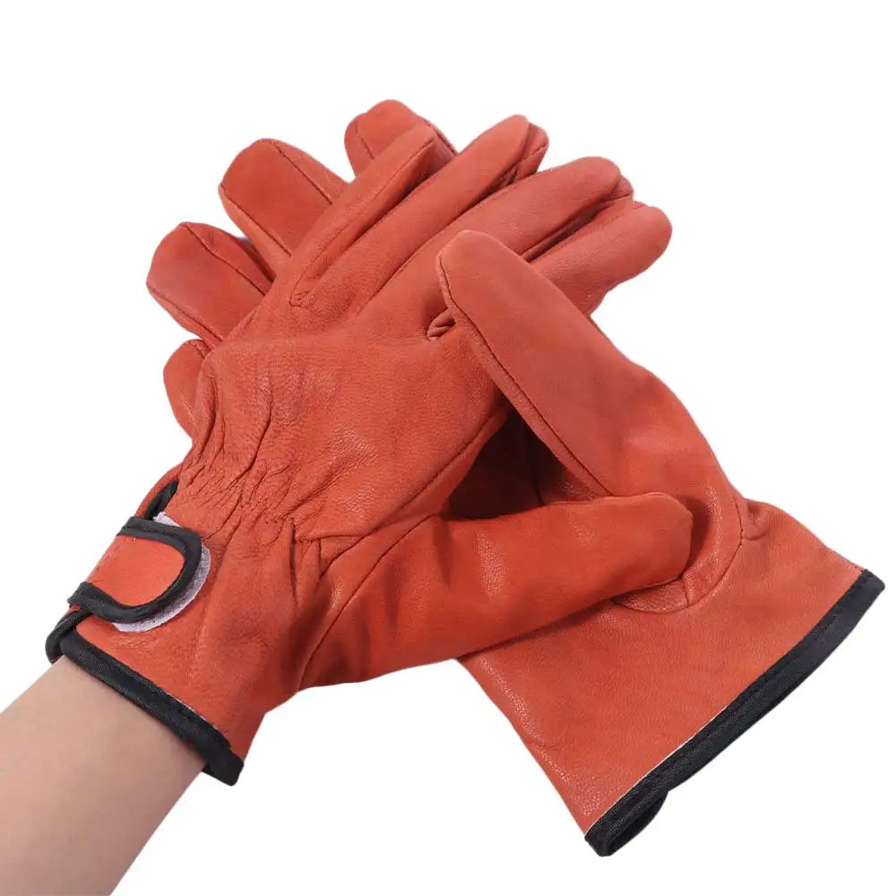 Comfortable Gardening Safety Gloves Flexible Full Finger Leather Working Gloves Durable Vintage Outdoor Work Gloves Warehouse