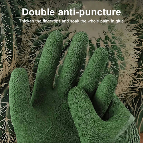 1/2pairs Gardening Gloves Latex Waterproof Horticultural Gloves Non-slip Protective Gear Vegetable Flower Plant Gardening Glove