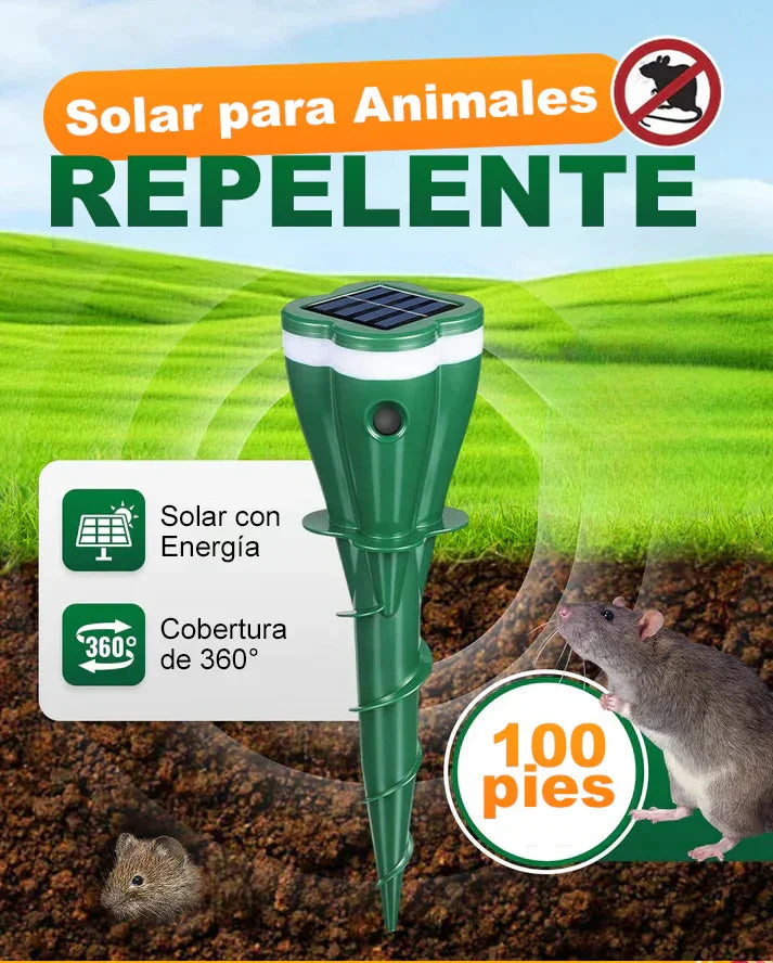 New Solar Powered Waterproof Screw Mole Repellent For Lawns Gopher Screw Repeller Outdoor Groundhog Deterrent Vibration Stakes