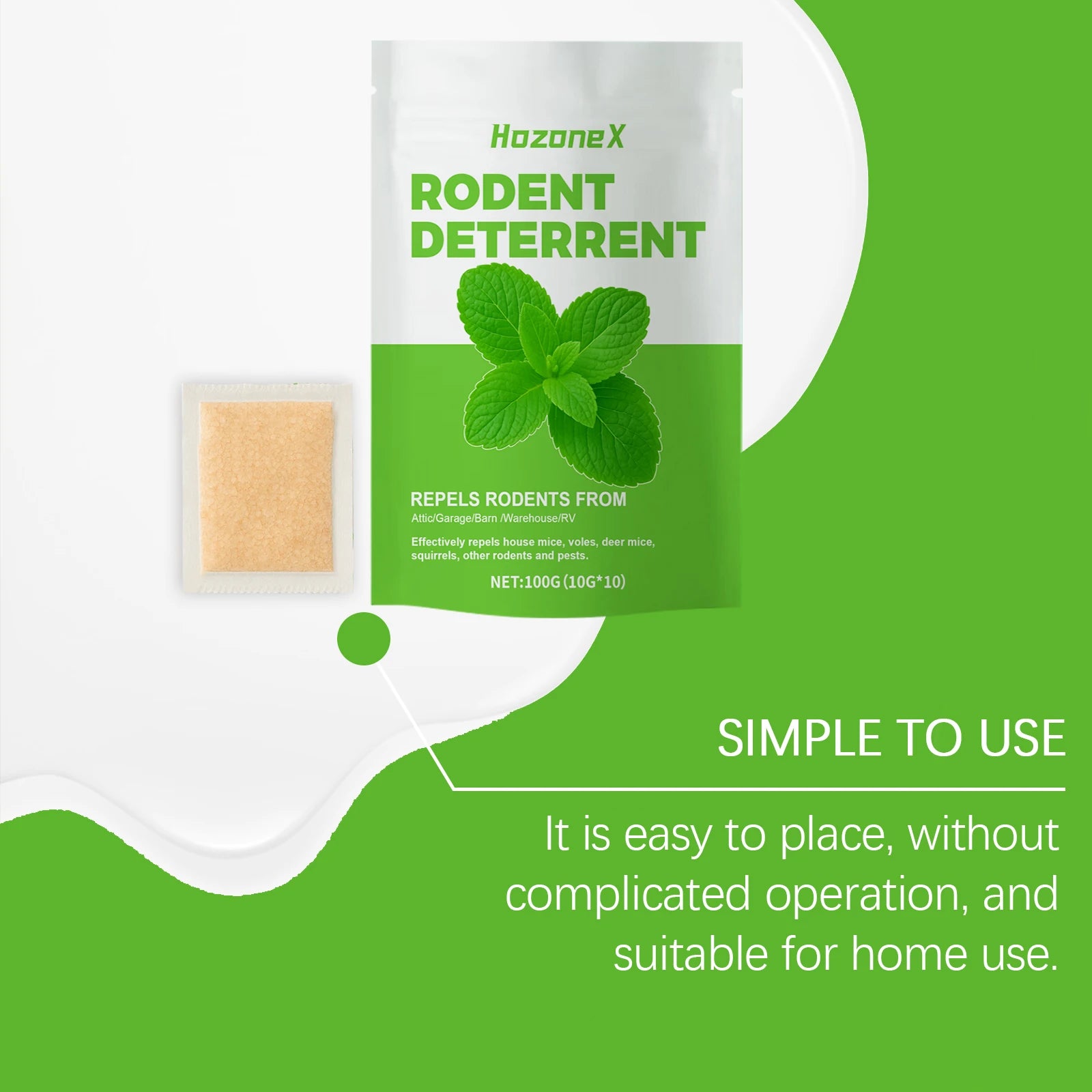 HozoneX Peppermint Oil Home Rodent Repellent Plant Ingredients Indoor Mild Rodent Repellent Convenient Home Rodent Repellent