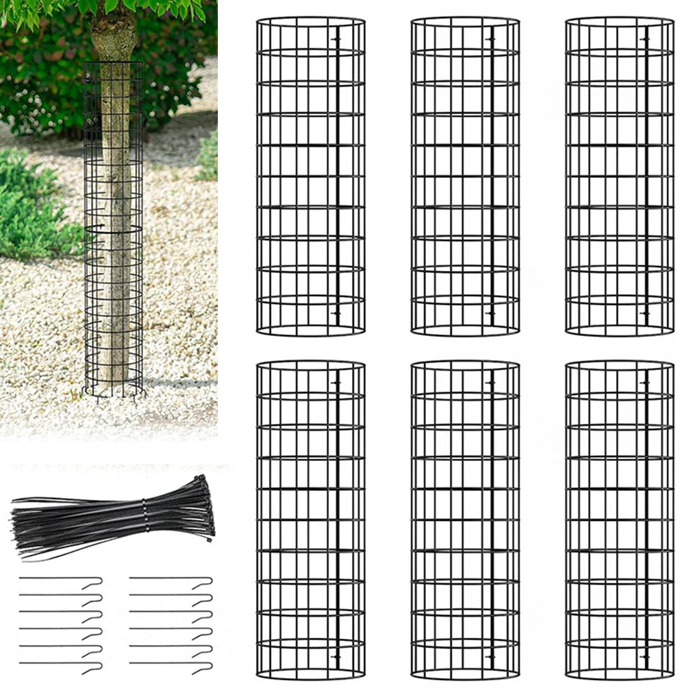 6 Pk Tree Trunk Protector Enhanced Tree Trunk Protection Guards With Metal Stakes Easy-Installation Iron Tree Trunk Protector